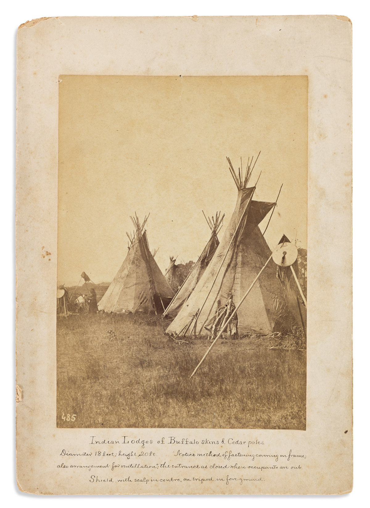 (AMERICAN INDIANS--PHOTOGRAPHS.) William Soule. Indian Lodges of Buffalo Skins & Cedar Poles.